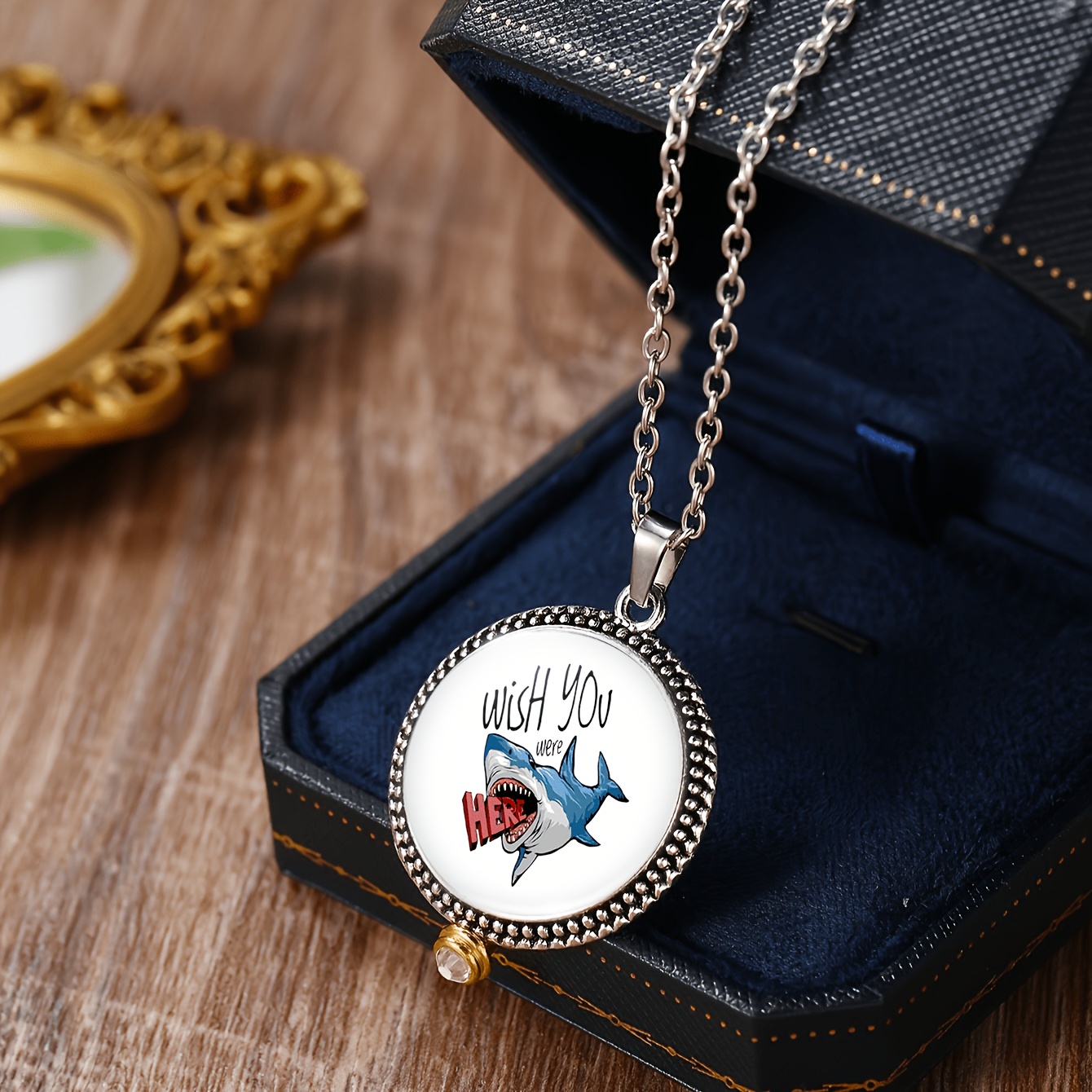3pcs Shark Pattern Necklace Earring Set for Women